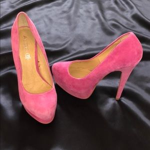 Pink suede Also platform pumps